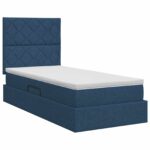 vidaXL Postel s úložným prostorem a matrací Modrá 90 x 200 cm látka – Obrázok 8