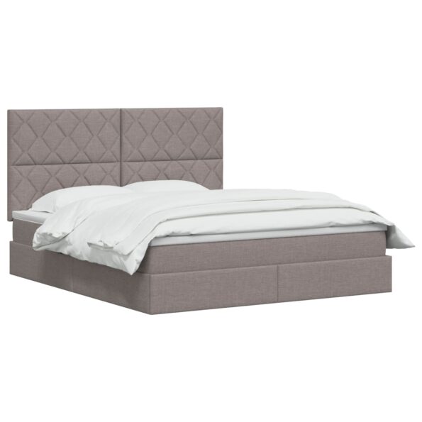 vidaXL Postel s úložným prostorem a matrací Sivohnedá 140 x 200 cm – Obrázok 3