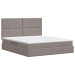 vidaXL Postel s úložným prostorem a matrací Sivohnedá 140 x 200 cm – Obrázok 8