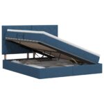 vidaXL Postel s úložným prostorem a matrací Modrá 180 x 200 cm látka – Obrázok 2