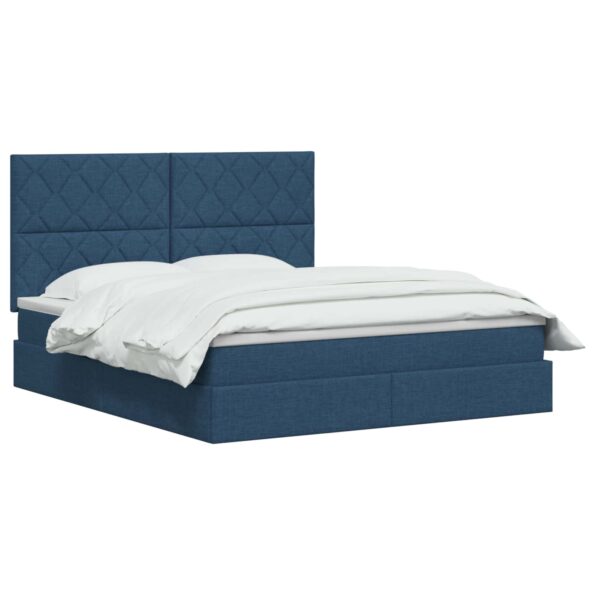 vidaXL Postel s úložným prostorem a matrací Modrá 180 x 200 cm látka – Obrázok 3