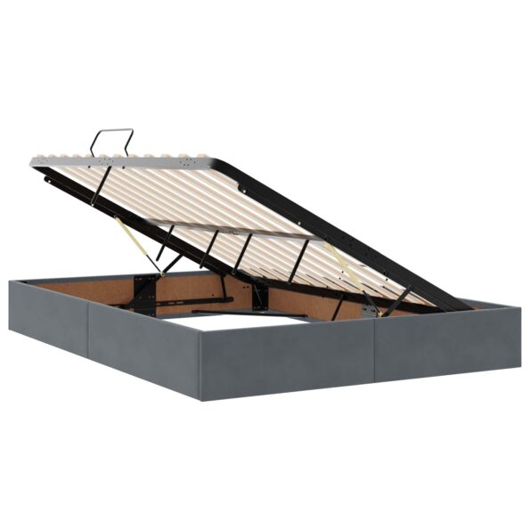 vidaXL Postel s úložným prostorem a matrací Tmavosivá 160 x 200 cm – Obrázok 5