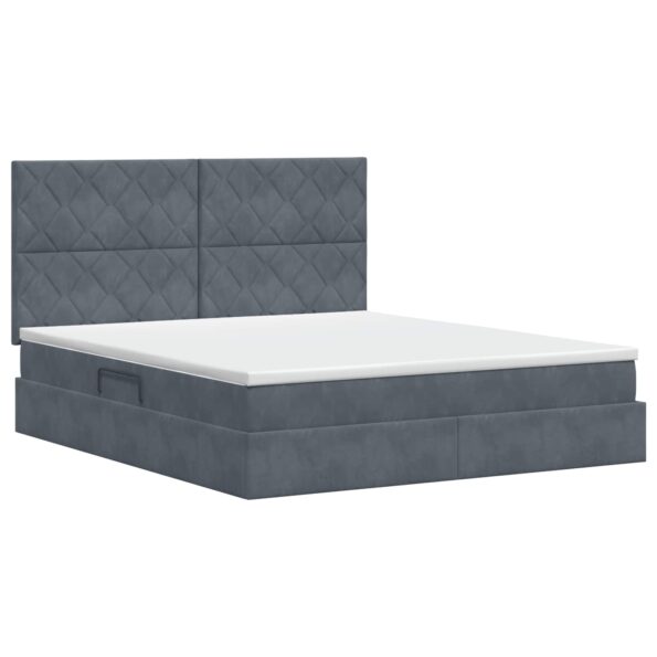 vidaXL Postel s úložným prostorem a matrací Tmavosivá 160 x 200 cm – Obrázok 8