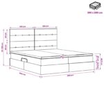 vidaXL Úložná posteľ s čelnou doskou Čierna 200 x 200 cm Látka – Obrázok 12