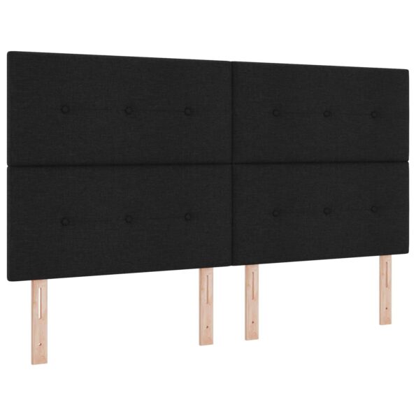 vidaXL Úložná posteľ s čelnou doskou Čierna 200 x 200 cm Látka – Obrázok 4