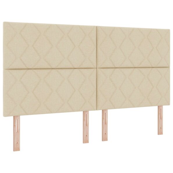 vidaXL Úložná posteľ s čelnou doskou Krémová 180 x 200 cm Látka – Obrázok 4