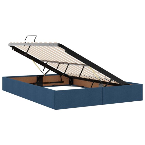 vidaXL LED úložná posteľ s matracom Modrá 160 x 200 cm Látka – Obrázok 4