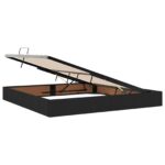 vidaXL LED úložná posteľ s matracom Čierna 200 x 200 cm Látka – Obrázok 6