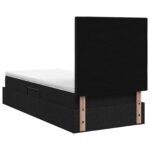 vidaXL LED úložná posteľ s matracom Čierna 90 x 190 cm Látka – Obrázok 10
