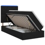 vidaXL LED úložná posteľ s matracom Čierna 90 x 190 cm Látka – Obrázok 2