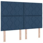 vidaXL LED úložná posteľ s matracom Modrá 140 x 200 cm Látka – Obrázok 5