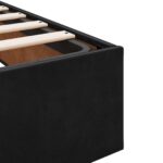 vidaXL LED úložná posteľ s matracom Čierna 160 x 200 cm Zamat – Obrázok 12