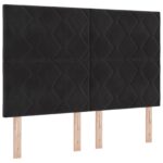 vidaXL LED úložná posteľ s matracom Čierna 160 x 200 cm Zamat – Obrázok 5