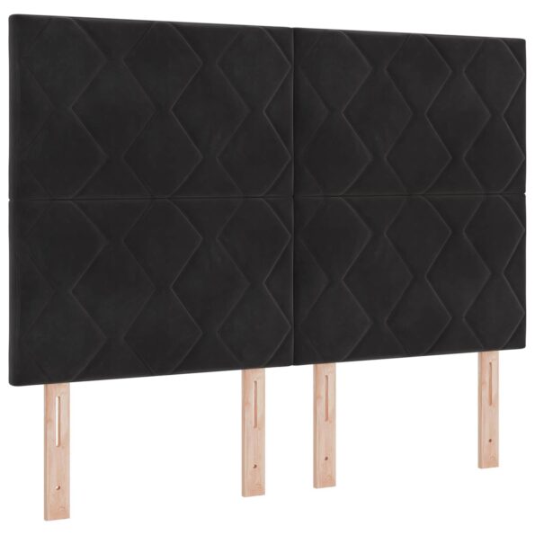 vidaXL LED úložná posteľ s matracom Čierna 160 x 200 cm Zamat – Obrázok 5