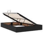 vidaXL LED úložná posteľ s matracom Čierna 160 x 200 cm Zamat – Obrázok 6