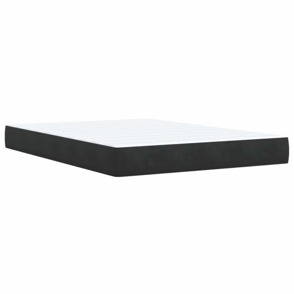 vidaXL LED úložná posteľ s matracom Čierna 160 x 200 cm Zamat – Obrázok 7