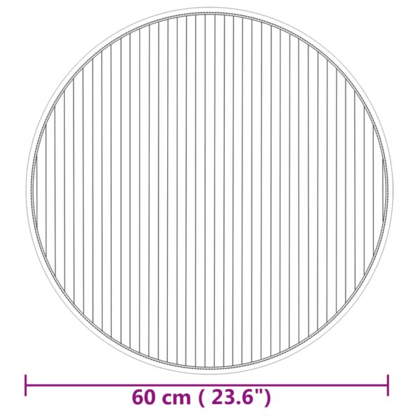 vidaXL Okrúhly koberec prírodný 60 cm bambus – Obrázok 8