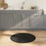 vidaXL Okrúhly koberec čierny 80 cm bambusový