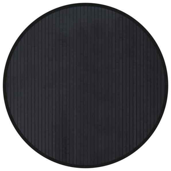 vidaXL Okrúhly koberec čierny 80 cm bambusový – Obrázok 2