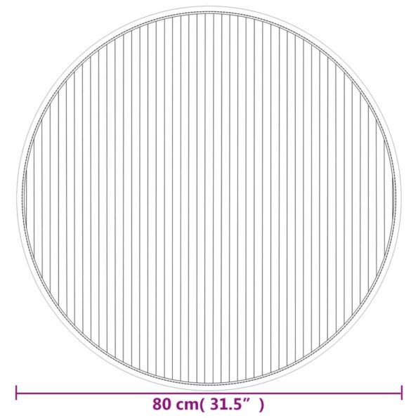 vidaXL Okrúhly koberec čierny 80 cm bambusový – Obrázok 8