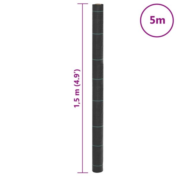 vidaXL Membrána proti burine čierna 1,5x5 m PP – Obrázok 8