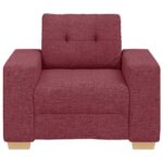 vidaXL Rozkladacia pohovka, vínovo červená 100x78x80 cm, látka – Obrázok 4