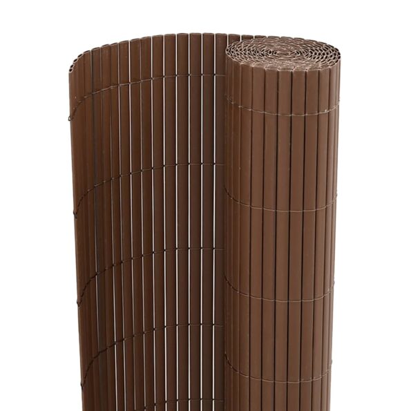 vidaXL Záhradný plot obojstranný hnedý 1,8x3 m PVC – Obrázok 6