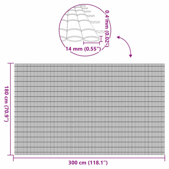 vidaXL Záhradný plot obojstranný hnedý 1,8x3 m PVC – Obrázok 9