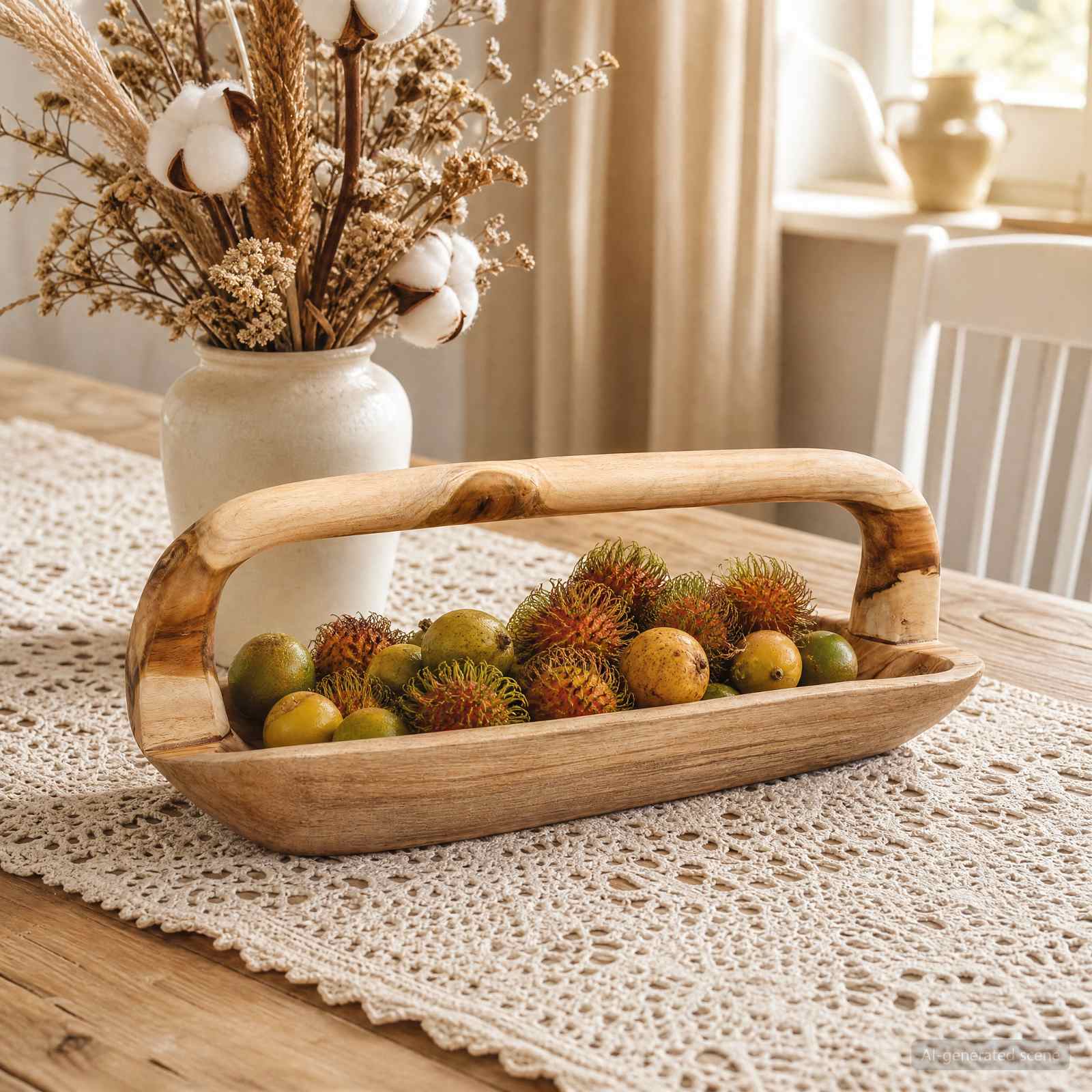 42010343_1.jpg vidaXL Fruit Bowl JEPARA Teak Brown 61 x 21 x 21 cm – Obrázok 1