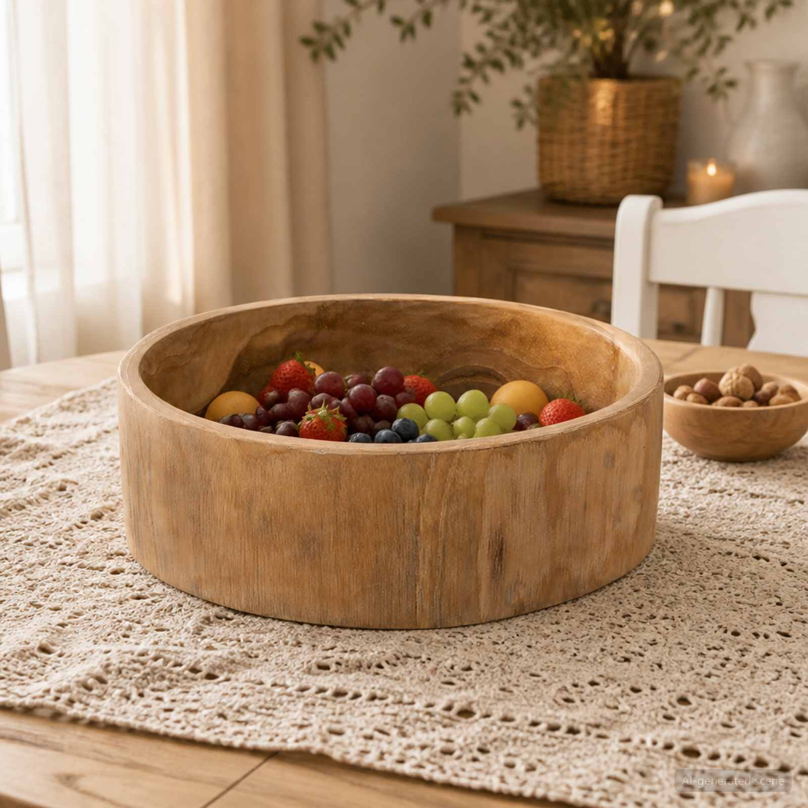 42010347_1.jpg vidaXL Miska na ovocie JEPARA Teaková hnedá Ø 30 cm – Obrázok 1