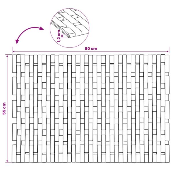 vidaXL Kúpeľňové predložky Prírodná 55 x 80 cm Pevné akáciové drevo – Obrázok 9