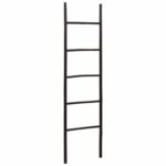vidaXL Rebrík na deky Čierna 50 x 190 cm Bambus – Obrázok 2