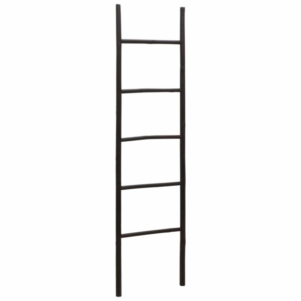 vidaXL Rebrík na deky Čierna 50 x 190 cm Bambus – Obrázok 2