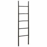 vidaXL Rebrík na deky Čierna 40 x 150 cm Bambus – Obrázok 2