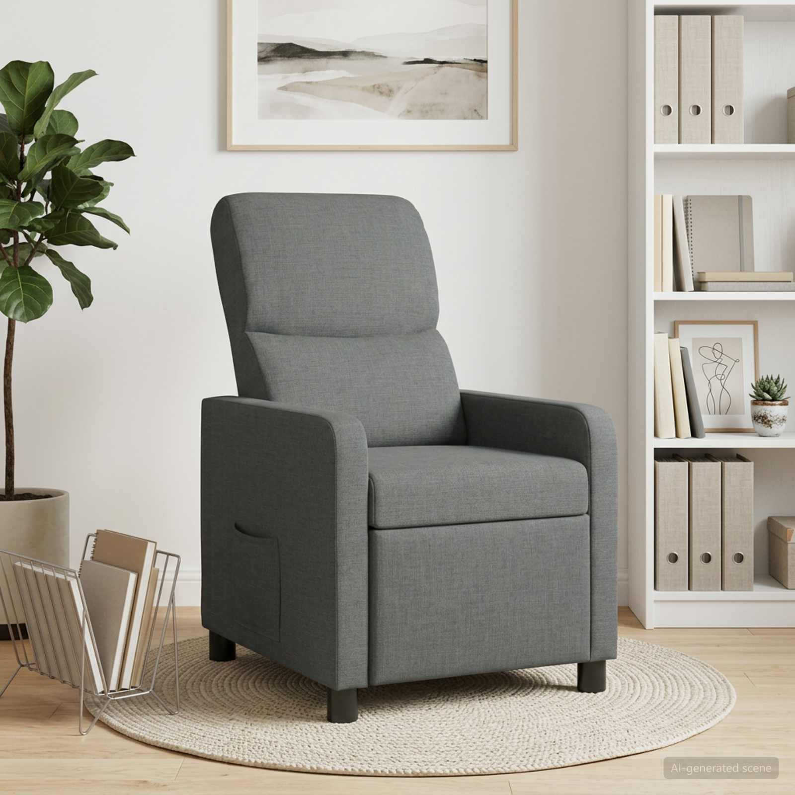 42034818_1.jpg vidaXL Pohovka Tmavosivá Látka – Obrázok 1