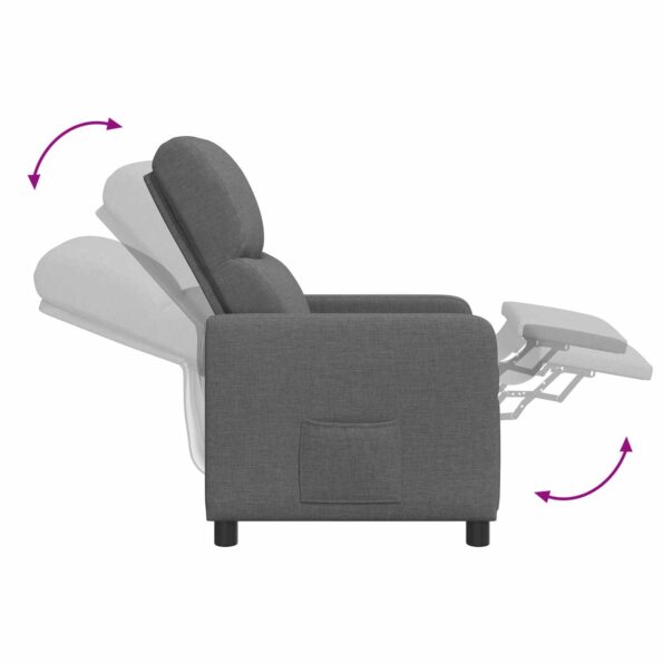 vidaXL Pohovka Tmavosivá Látka – Obrázok 5