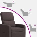 vidaXL Pohovka Tmavohnedá Látka – Obrázok 6