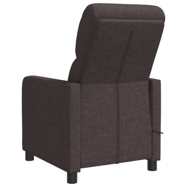 vidaXL Masážne relaxačné kreslo Tmavohnedá Látka – Obrázok 5