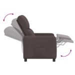 vidaXL Masážne relaxačné kreslo Tmavohnedá Látka – Obrázok 7