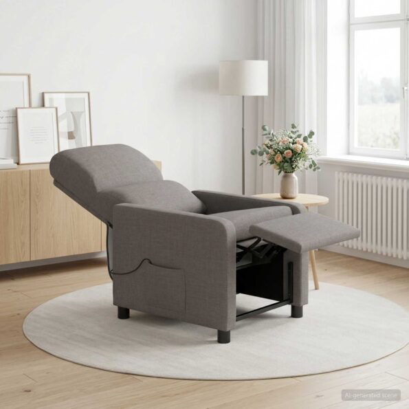 vidaXL Masážne relaxačné kreslo Sivohnedá – Obrázok 11