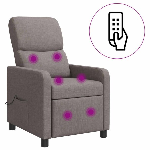 vidaXL Masážne relaxačné kreslo Sivohnedá – Obrázok 2