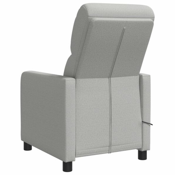 vidaXL Masážne relaxačné kreslo Oblá šedá Látka – Obrázok 5