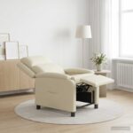 vidaXL Pohovka Krémová Umelá koža – Obrázok 10