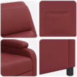 vidaXL Pohovka Víno červené Umelá koža – Obrázok 4