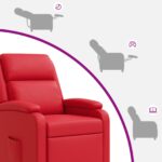 vidaXL Pohovka Červená Umelá koža – Obrázok 6