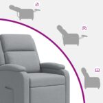 vidaXL Pohovka Svetlosivá Látka – Obrázok 6