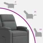 vidaXL Pohovka Tmavosivá Látka – Obrázok 6