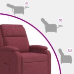 vidaXL Pohovka Víno červené Látka – Obrázok 6