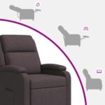 vidaXL Pohovka Tmavohnedá Látka – Obrázok 6