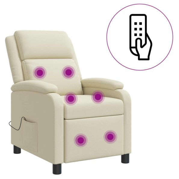 vidaXL Masážne relaxačné kreslo Krémová Umelá koža – Obrázok 2
